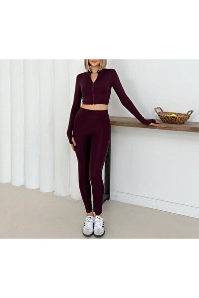SUYA US WEAR Zipper Detailed Crop-Leggings Diving Sports Suit