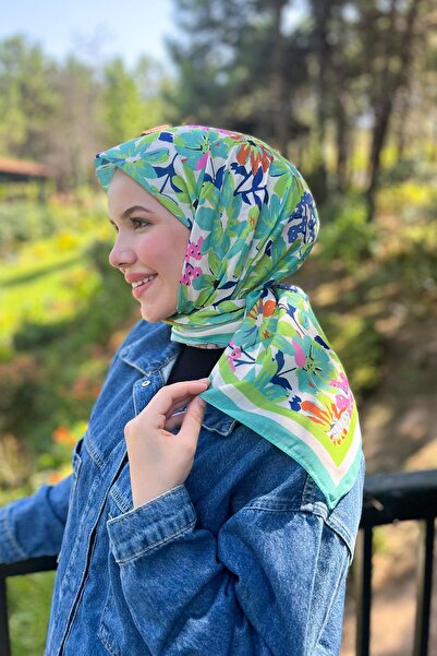 Sultan Eşarp Φουλάρι Sultan Fresh Cotton - Πλήρες μοτίβο λουλουδιών - SFE007-13