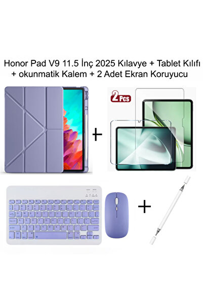 Yesnıce Honor Pad V9 11.5 İnç 2025 Uyumlu Standlı Kılıf Dokunmatik Kalem Ve K...