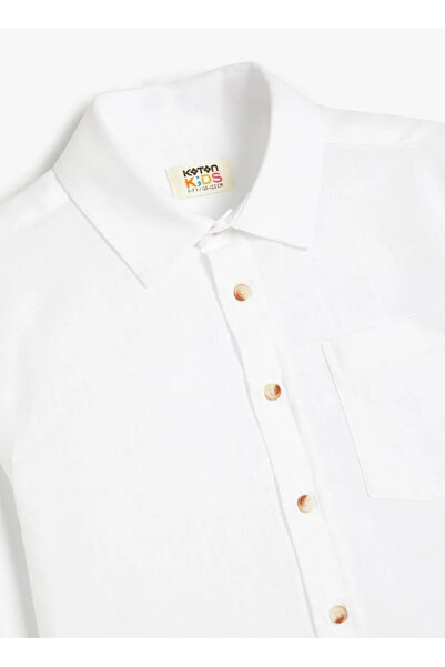 Koton Plain White Boys' Shirt 5Skb60049Tw