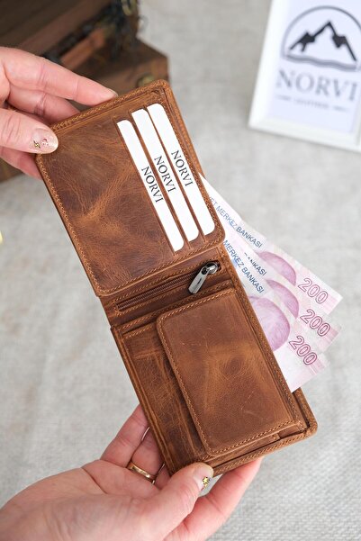 Norvi Leather Bozuk Para Gözlü Hakiki Deri Cüzdan Taba 1032