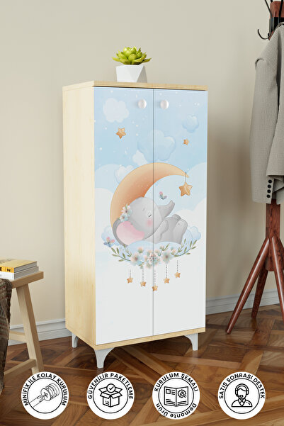 Hediyeler Kapında Minik Rüyacı 3 Raflı Çocuk Odası Dolabı Çok Amaçlı Baskılı ...