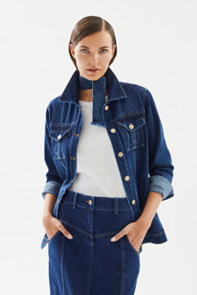 2be4a Kadın Klasik Denim Ceket