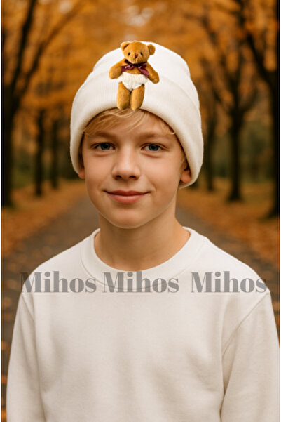 Mihos White Teddy Bear Plush Beanie