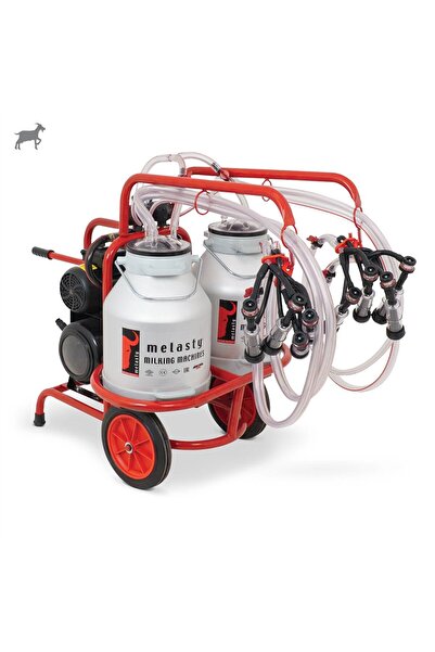 Melasty Dörtlü Keçi Süt Sağma Makinesi (Çift Güğümlü) (Alüminyum-Kauçuk) (Kuru)
