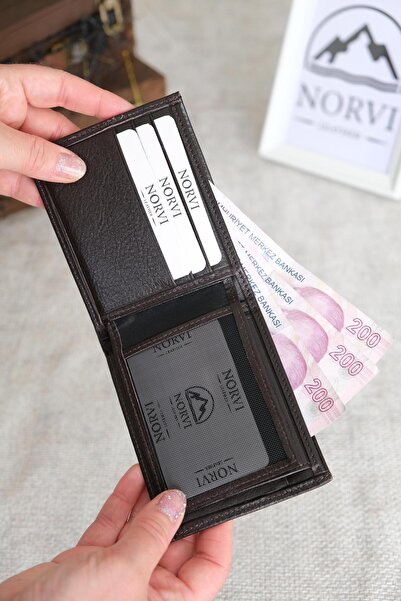 Norvi Leather محفظة كلاسيكية من الجلد الطبيعي مع حجرة للعملات المعدنية باللون...