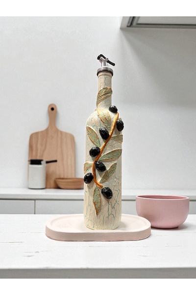 Mes Reves اليدوية النقش الطين التطبيق خمر الذهب التذهيب الزجاج زجاجة الخل وعاء الزيت، ديكور المطبخ