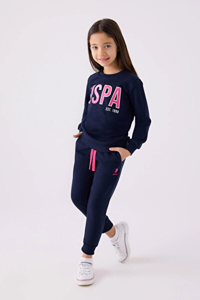 U.S. Polo Assn. Lány sötétkék tréningruha szett