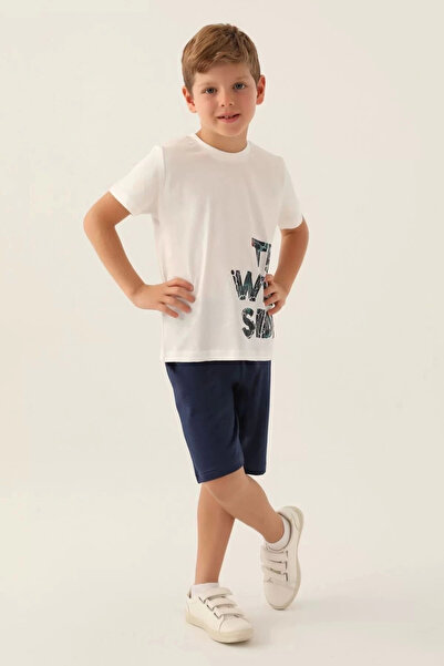 Rolypoly Boy's White Bermuda Suit