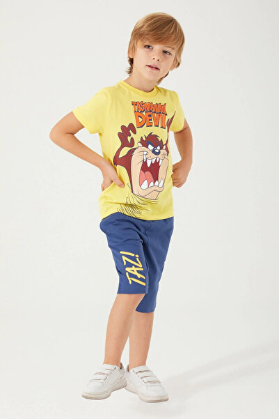 Looney Tunes Costum Bermuda pentru băieți Tasmanian Davil Yellow