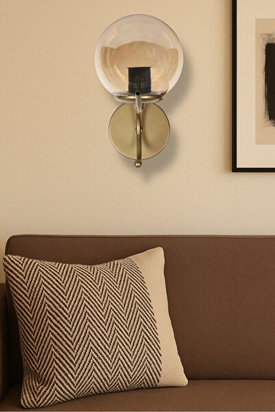 avizade MERLA Tekli Cam Küre Dekoratif Pilli Aplik - Minimalist Duvar Lambası - Modern Duvar Aydınlatma