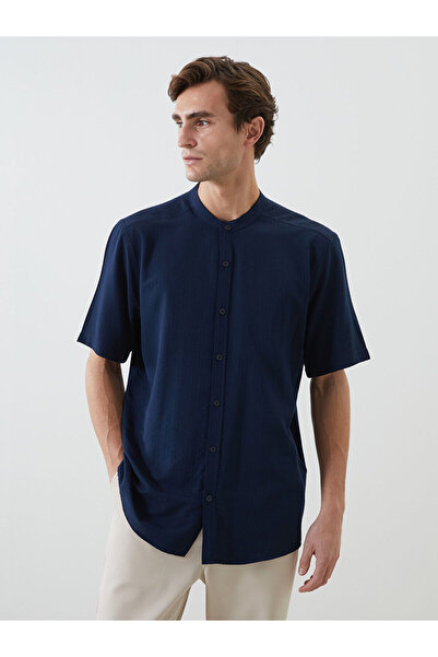 LC Waikiki Nevavm Regular Fit Short Sleeve Dobby Men's Textured Shirt with Di...