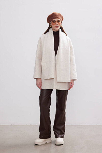 BE BLUE ECRU SCARF COAT