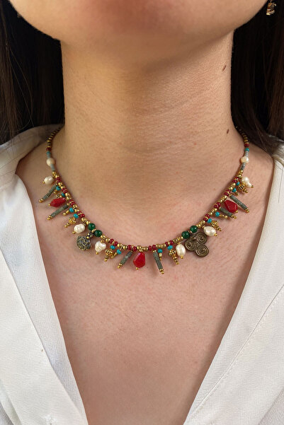 lumosart Etnik Doğal Taşlı Bohem Kolye