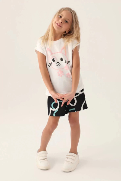 Rolypoly Girl's White Shorts Set