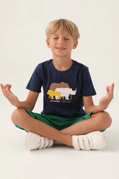 Rolypoly Boy child capri set - dark indigo