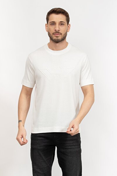 Emporio Armani Erkek Marka Logolu Basic Bisiklet Yaka Kısa Kollu Beyaz T-Shirt 6D1TQ7 1JOCZ-01C7