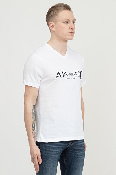 Armani Exchange Чоловіча футболка з V-подібним вирізом