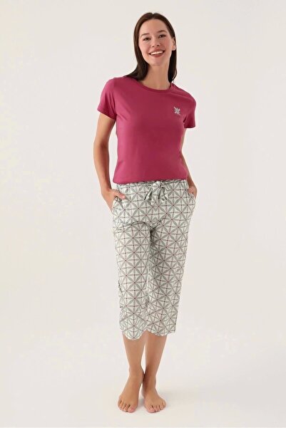 Arnetta Flower Purple Women's Capri Suit