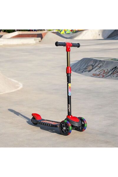 SWİNG SCOOTER 3-Wheeled Led Lighted 3-Stage Children's Scooter with 40 Kilogram Capacity for 3-6 Years Old