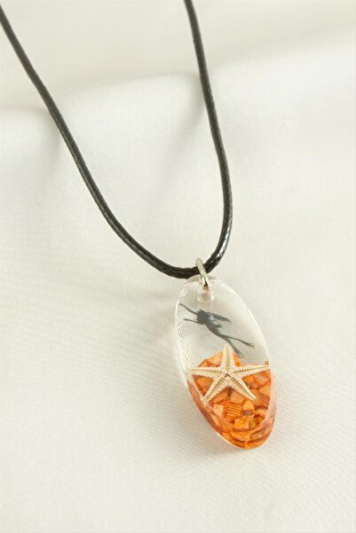 Bijuteri Net Starfish Ellipse Epoxy Pendant