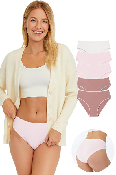 PAMORA Set de 5 chiloți bikini pentru femei - 95% bumbac 5% elastan |   Lenje...