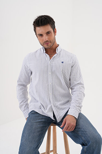 Catto Peak Мъжка риза с ленти, 100% памук, редовна кройка