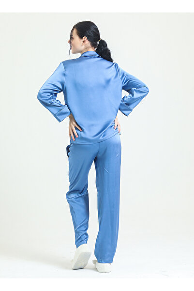 Magic Form V Yaka Mavi Kadın Pijama Takımı 19718