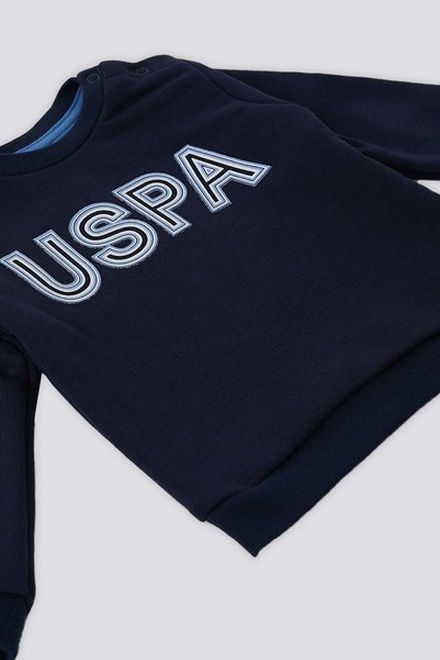 U.S. Polo Assn. U.S. Polo Assn Lacivert Uspa Baskı Çıtçıtlı Bebek 2 Li Takım