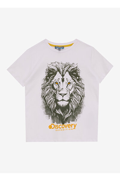 Discovery Expedition Baskılı Beyaz Erkek Çocuk T-Shirt D5SB-TST3218