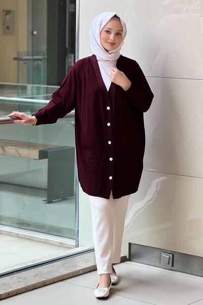 Ghisa Crossed Thin Ribbed Knit Cardigan