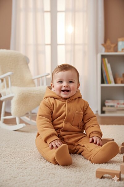 Caramell Baby Boy Brown Romper Comfortable and Stylish Baby Romper