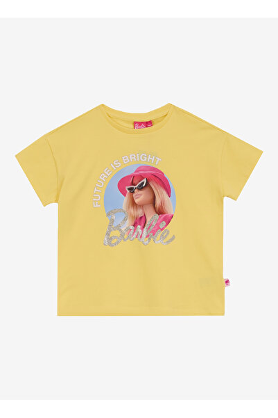 Barbie Baskılı Sarı Kız Çocuk T-Shirt BRB5SG-TST6011