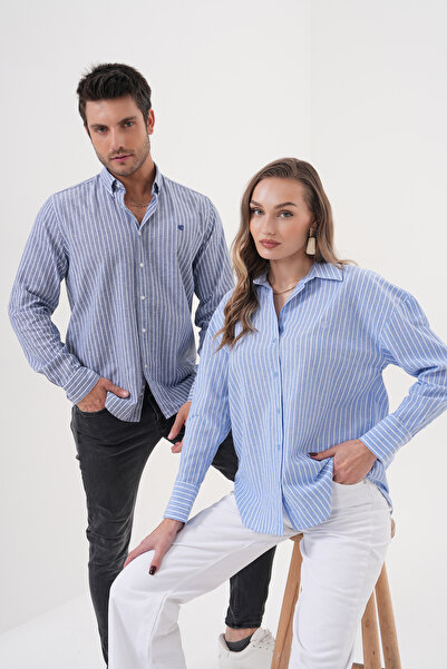 Catto Peak Мъжка риза с ленти, 100% памук, редовна кройка