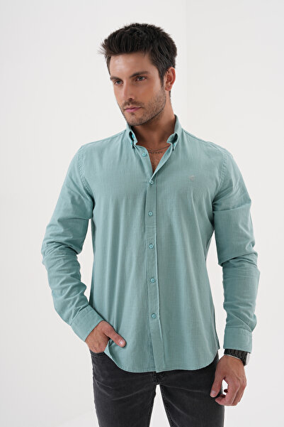 Catto Peak Cămașă obișnuită pentru bărbați, 100% bumbac, respirabilă, care el...