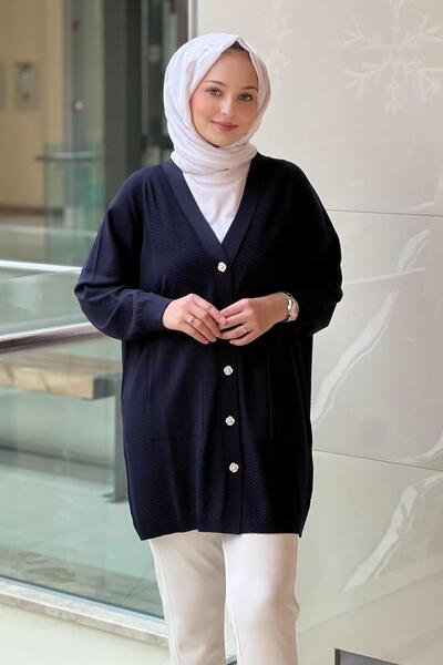Ghisa Crossed Thin Ribbed Knit Cardigan