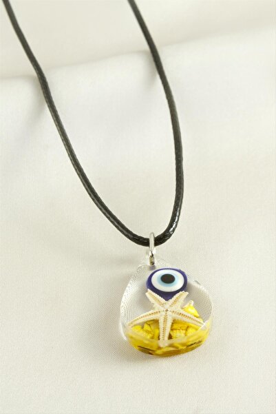 TakÇalıştır Starfish Drop Epoxy Pendant with Zircon Stone Necklace Stylish De...