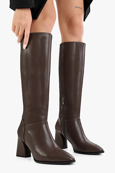 Shoeberry Women's Tiago Bitter Brown Leather Boots