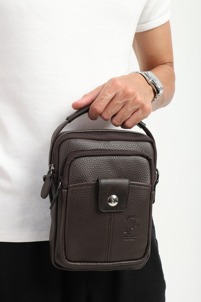 en deri Кафява регулируема чанта през рамо и ръка