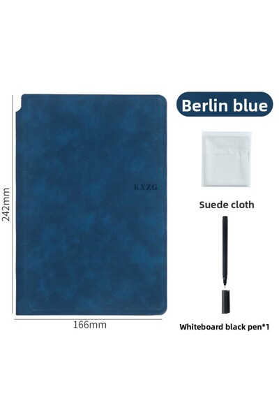 Choice 23*17 inches blue 1 Pcs Reusable Whiteboard Notebook Set With Whiteboard Pen Erasing Cloth Leather M