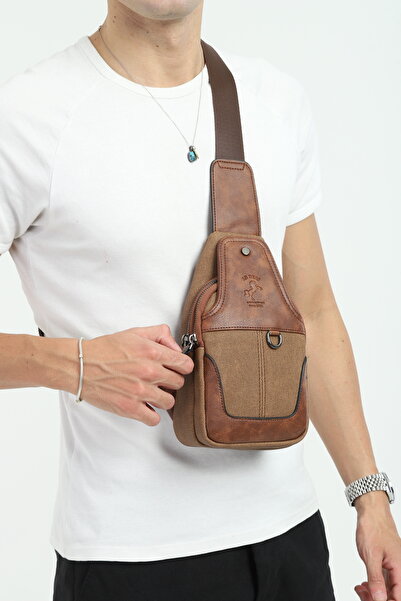 en deri Canvas Multi-Compartment Casual Crossbody Shoulder Bag