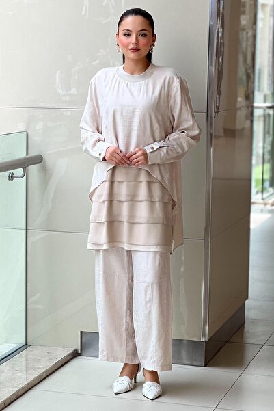 Ghisa Layered Chiffon Detailed Suit