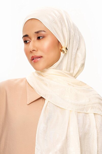 MOISCARF SİLVER ROSE Σάλι με εθνοτικό σχέδιο Superior Soft Λευκό Κεχριμπάρι