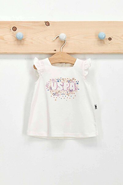U.S. Polo Assn. Kız Bebek Krem  Elbise