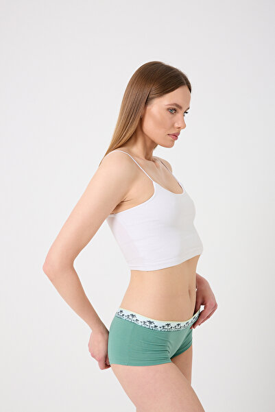 Saint Sail Pamuklu Likralı Esnek Kumaşlı Baskılı Couple Boyshort 3'lü Set Kadın Külot