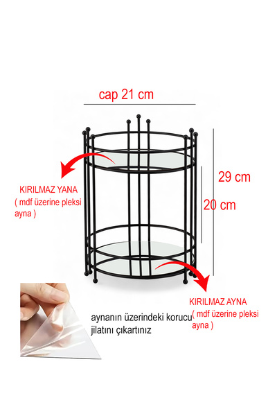 EVSTYLE Black Double Layer Scissor Organizer - Mirrored