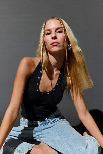 DeFacto Cool Fitted Halter Neck Tank Top F9742Ax25Au