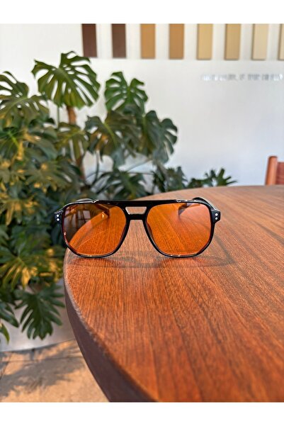 funeyes Colmar Orange Double Bridge Trend Model Orange Glass Unisex Sunglasses 50 20 148