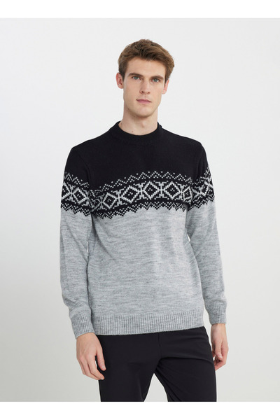 ALTINYILDIZ CLASSICS Altınyıldız Classics Yarım Balıkçı Yaka Standart Siyah -...