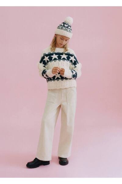 MANGO Kids Geniş paça kadife pantolon